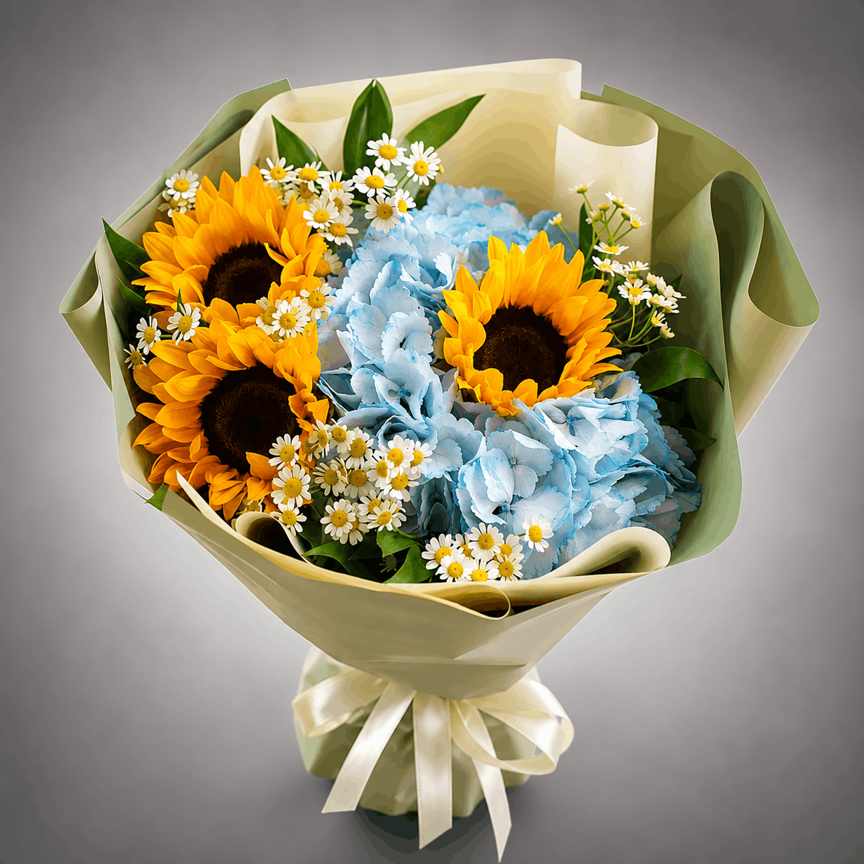Sunflower & Hydrangea Bouquet – Florist Special