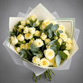 Cream Rose & Greenery Bouquet