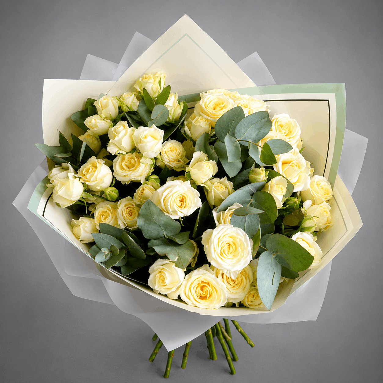 Cream Rose & Greenery Bouquet
