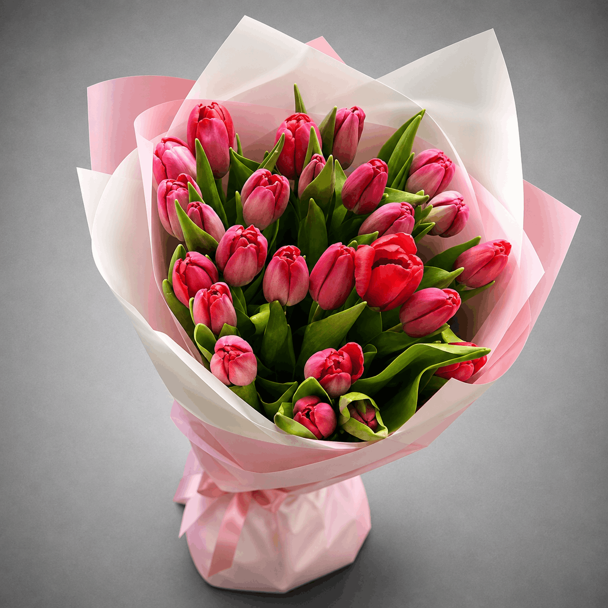 Vibrant Pink Tulip Bouquet