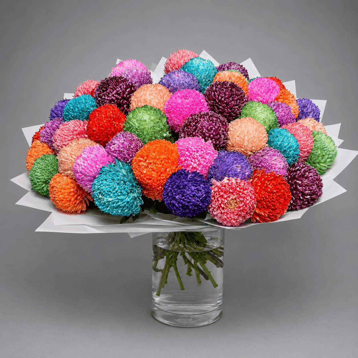 Vibrant Rainbow Chrysanthemum Bouquet