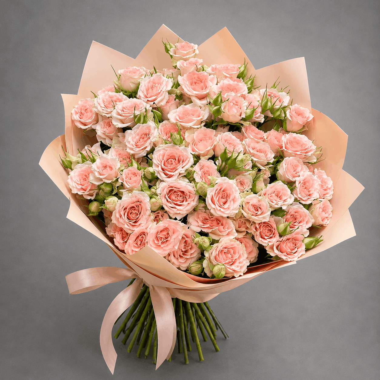 Peach Pink Spray Rose Bouquet