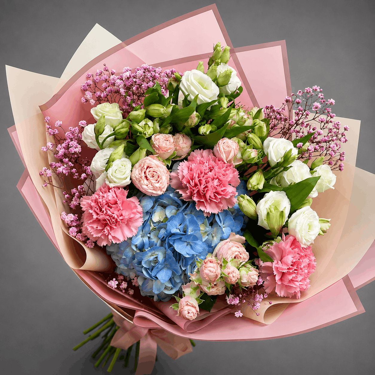 Pastel Blue & Pink Celebration Bouquet