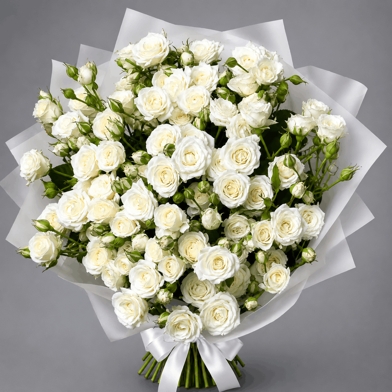 Abundant White Rose Bouquet