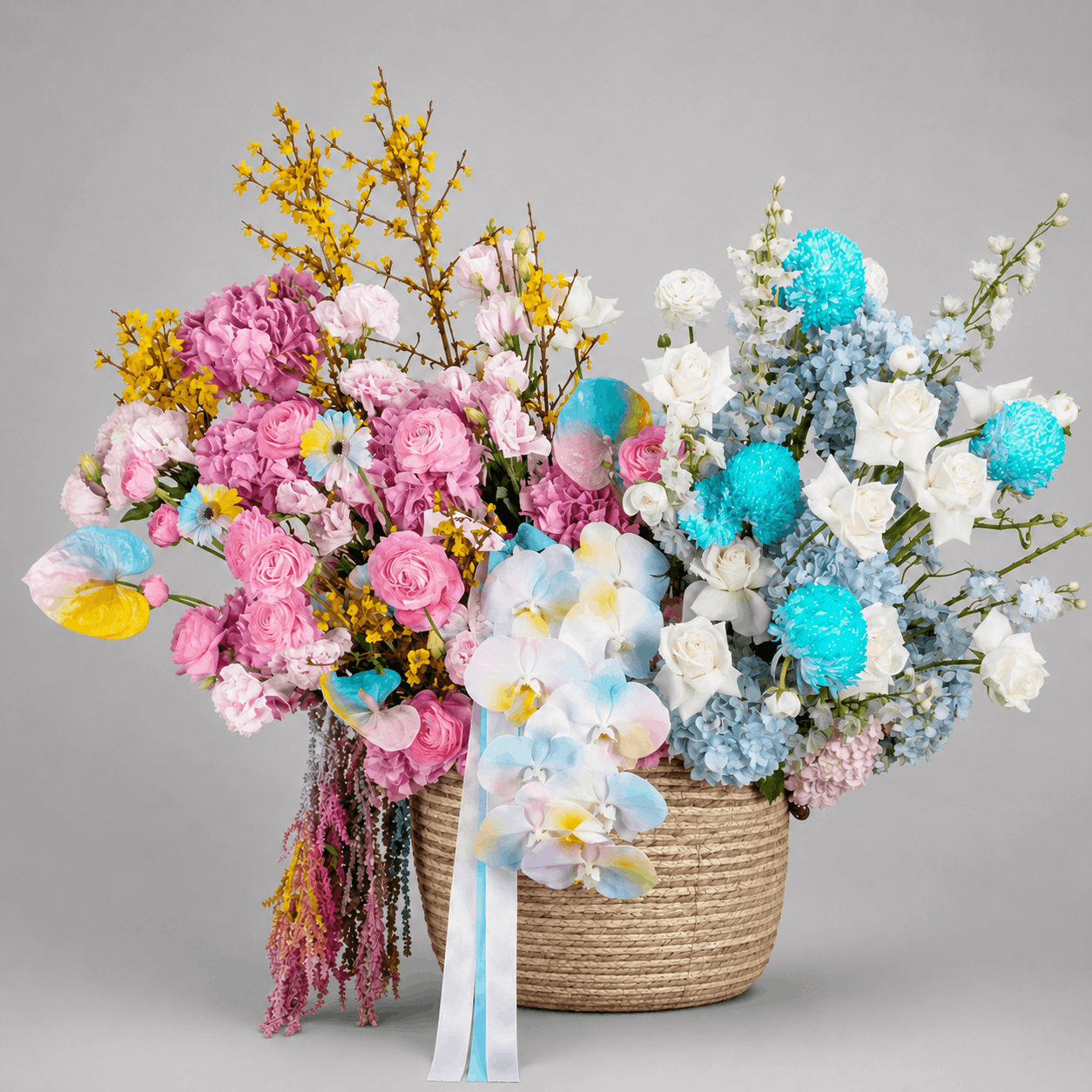 Grand Gender Reveal Dual Basket Arrangement