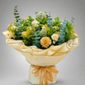 Honey Chrysanthemum & Cream Rose Garden Bouquet