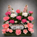 Mabrook Money & Carnation Glass Tray Arrangement