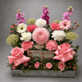 Pink Bloom Money Gift Mirrored Silver Tray