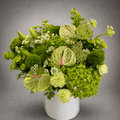 All Green Botanical Luxury Hat Box Arrangement