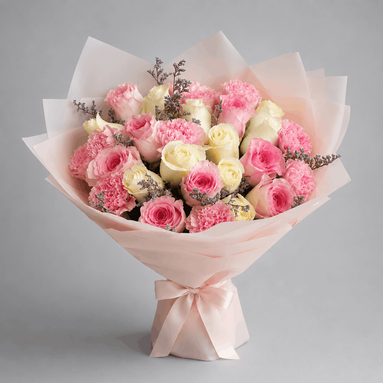 Pink Rose & Carnation Blush Tissue Bouquet