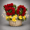 Number 50 Red Rose Milestone Basket