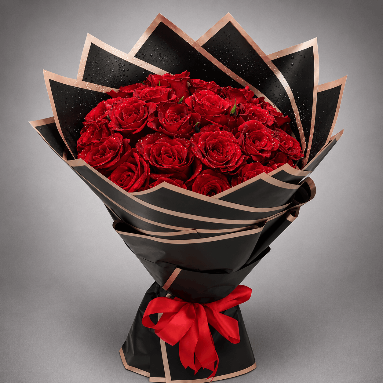 Red Rose Black Lotus Couture Bouquet