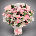 Pink Rose & Chrysanthemum Garden Bouquet