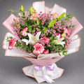 White Lily & Carnation Garden Bouquet