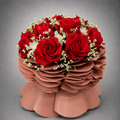 Red Rose Terracotta Ruffle Couture Bouquet