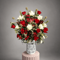 Red Rose & King Protea Moroccan Vase Arrangement