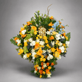 Grand Golden Heart Standing Floral Arrangement