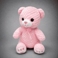Pink Waffle Texture Teddy Bear Plush Toy