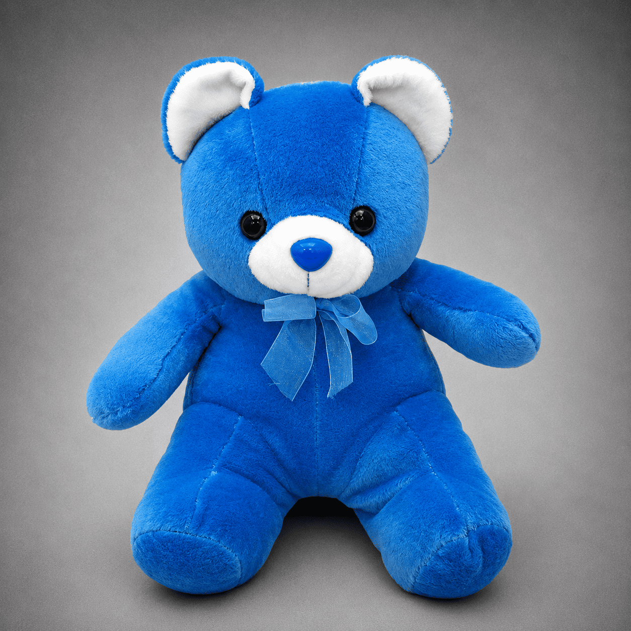 Royal Blue Teddy Bear Plush Toy with Organza Bow