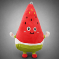 Happy Watermelon Slice Character Plush Toy