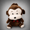 Dark Brown Bow Tie Monkey Plush Toy