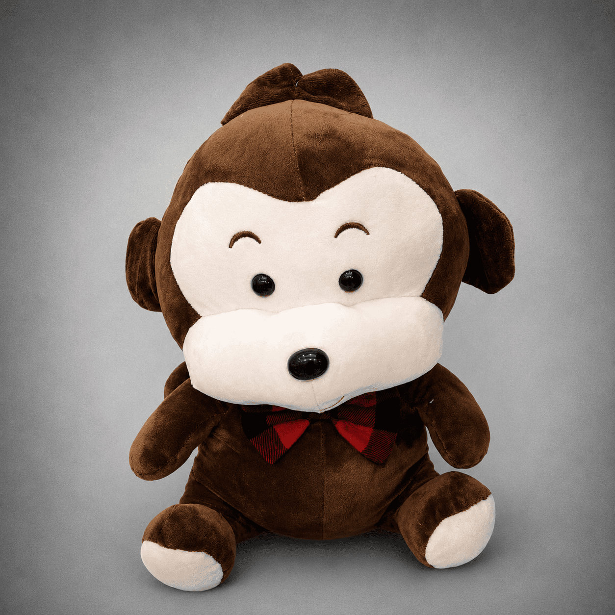Dark Brown Bow Tie Monkey Plush Toy