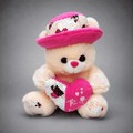 Te Amo Cream Teddy Bear with Sequin Hat Plush Toy