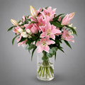 Pink Lily & White Accent Vase Arrangement