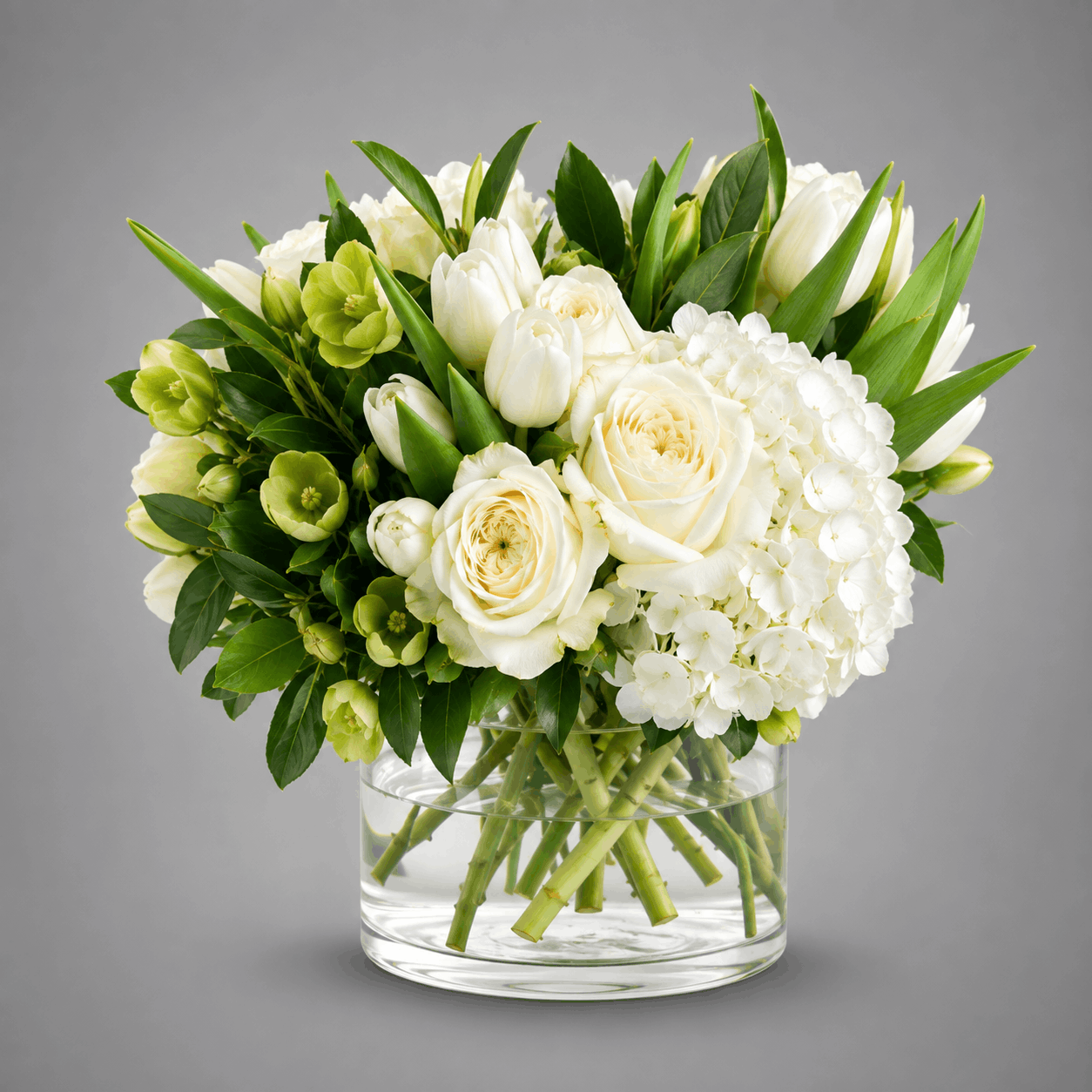 White & Green Garden Vase Arrangement