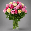Colorful Mixed Rose Vase Arrangement