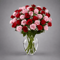 Red & Pink Rose Vase Arrangement