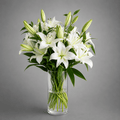 Elegant White Lily Vase Arrangement