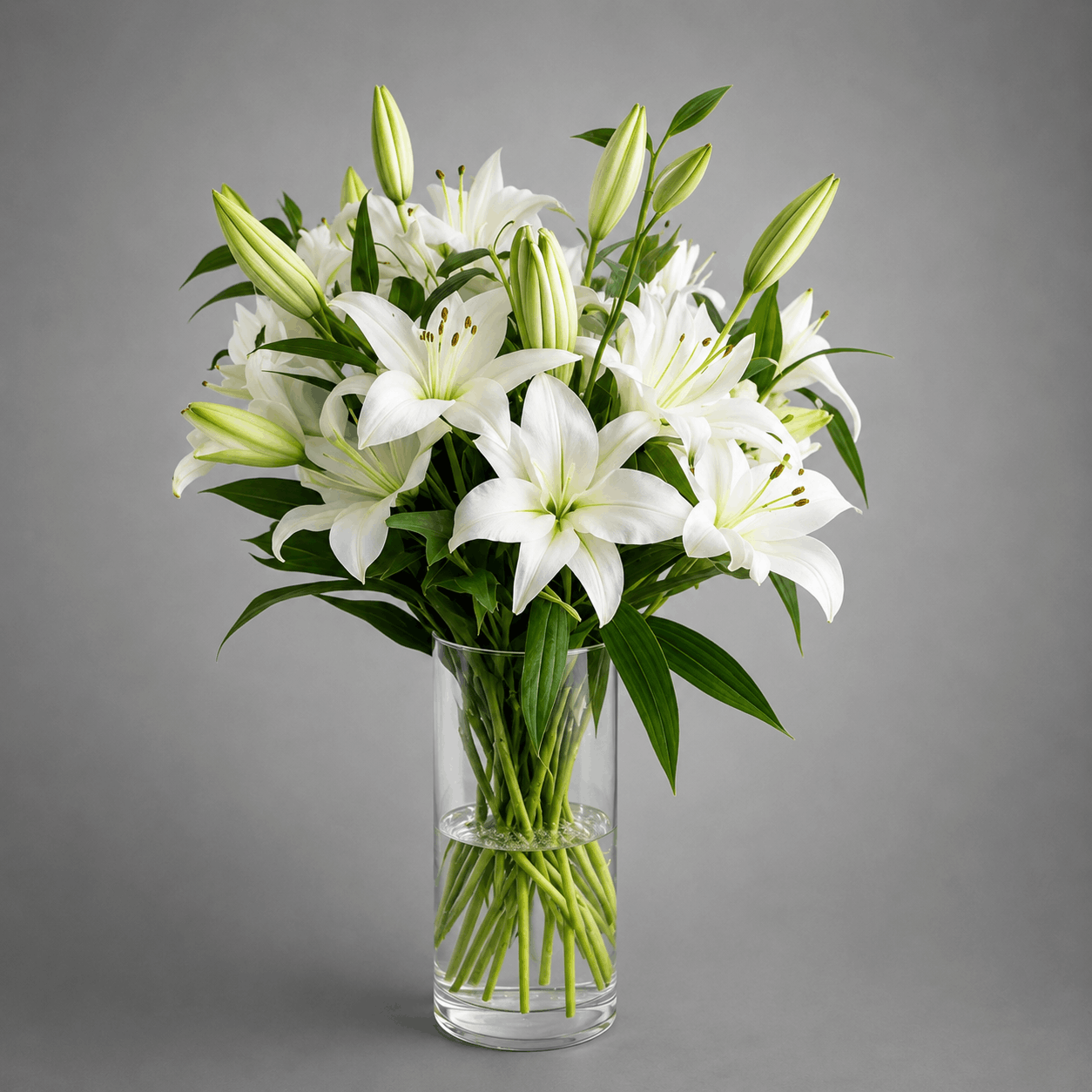 Elegant White Lily Vase Arrangement