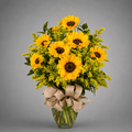 Sunflower Rustic Ribbon Vase