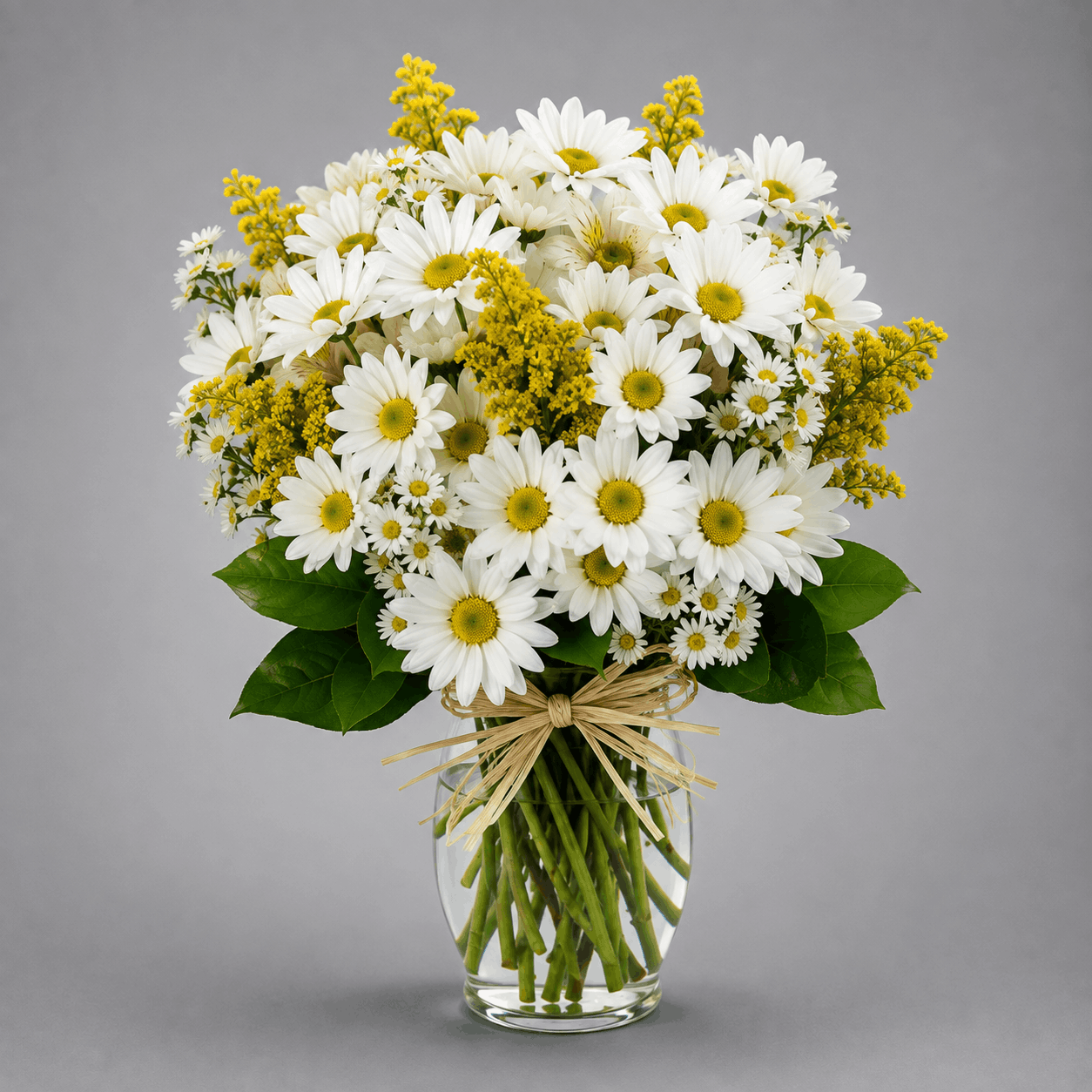 White Daisy & Yellow Filler Vase Arrangement