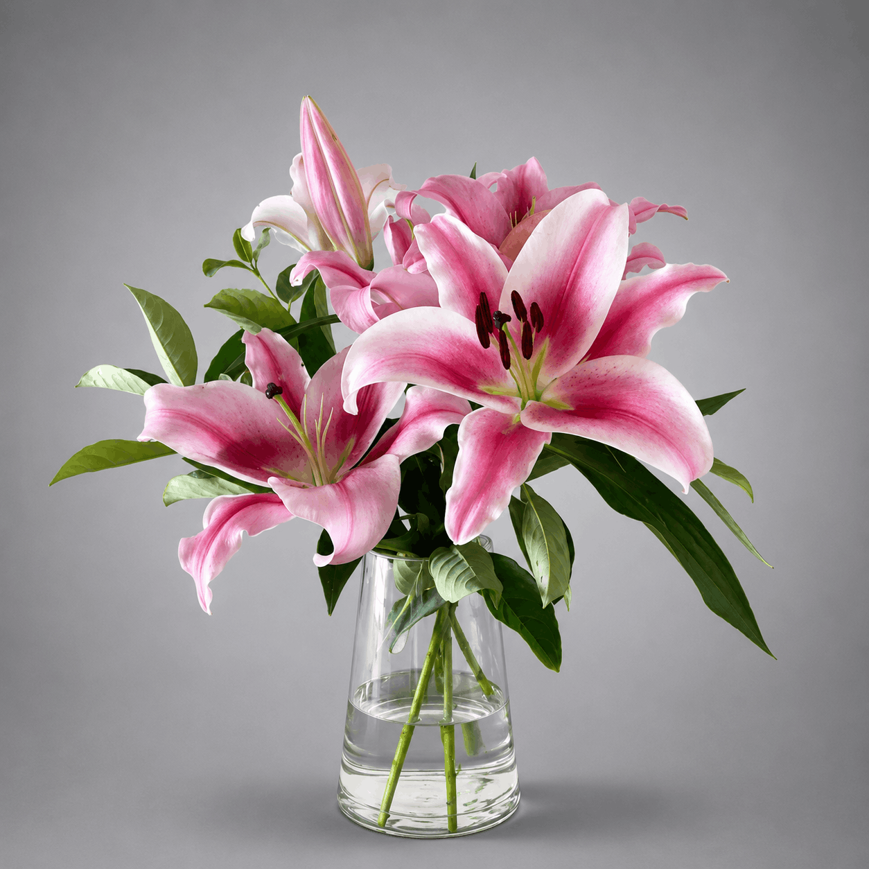 Soft Pink Lily Vase Arrangement