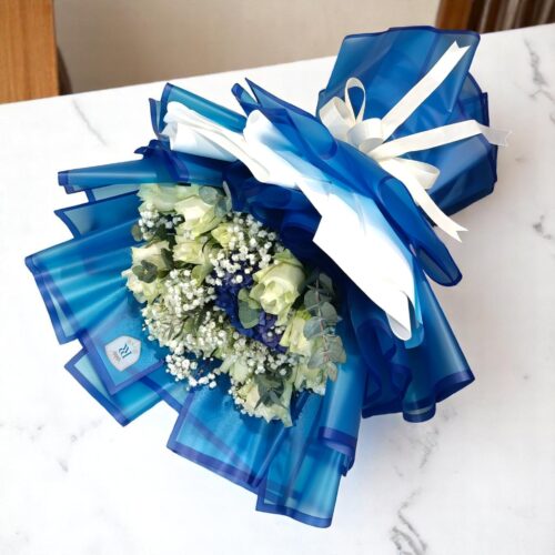 Serene Blue & White Bloom Bouquet