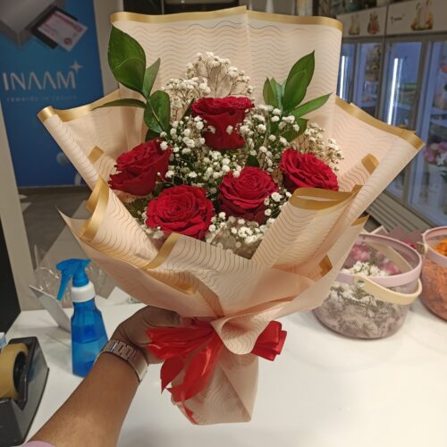 Classic Love: Red Rose & Baby's Breath Bouquet