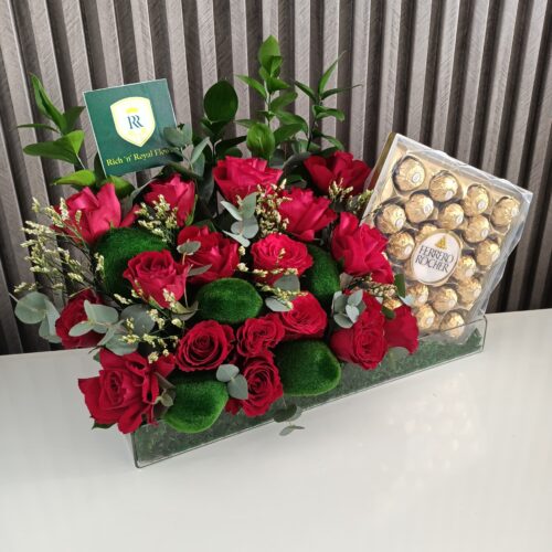 Sweet Delight: Red Roses & Ferrero Rocher