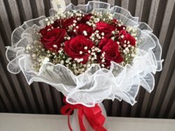 Ruby Romance: Roses & Baby's Breath