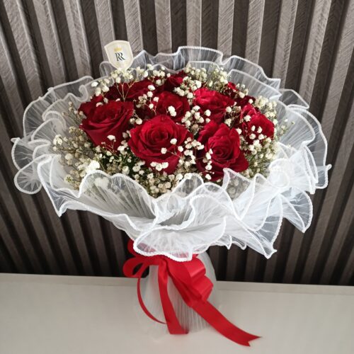 Ruby Romance: Roses & Baby's Breath