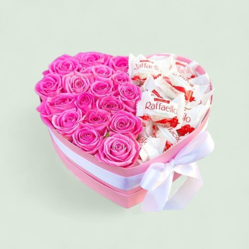 Pink Heart: Roses & Raffaello