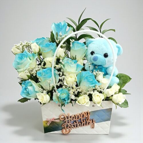 Blue Teddy Birthday Bliss